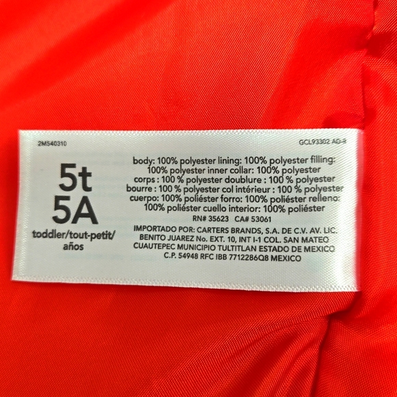 Carter's Puffer Vest. Red. Boys 5t. - Picture 6 of 7